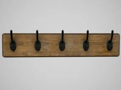 Wall Coat Hanger Low-poly 3D model