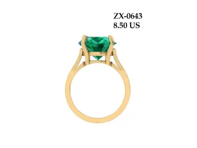 Oval Solitaire Ring 3D print model 14