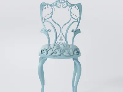art nouveau style chair 3D model