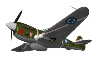 Curtiss P-40M Warhawk 3D model
