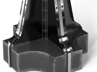 French Column Table in the industrial style 3D model