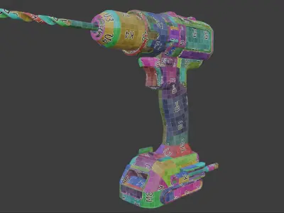 Power Drill  Low-poly 3D model