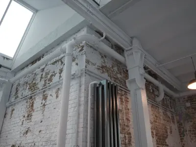 Old vintage industrial Loft Studio Apartment with brick walls 3D model