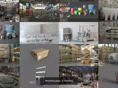 Warehouses warehouse 3D Model Pack