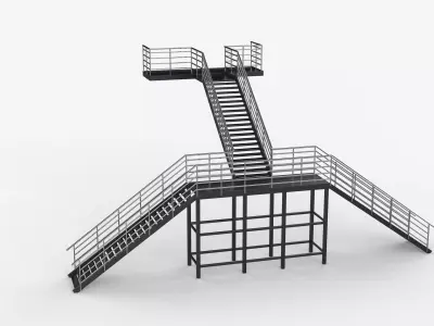 Customized Metal Stairs 3D model