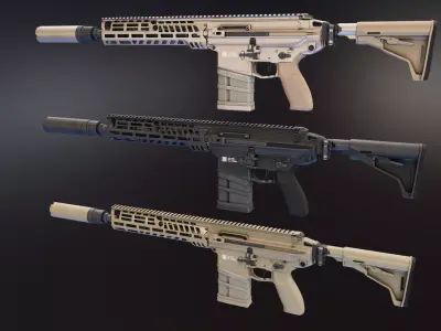 SIG Sauer MCX Spear Low-poly 3D model