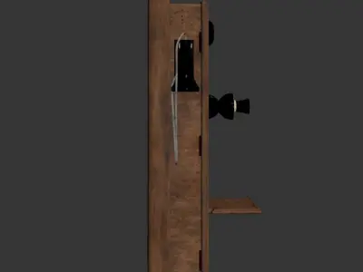 Early 1900s Antique Oak Wall Telephone 3D model