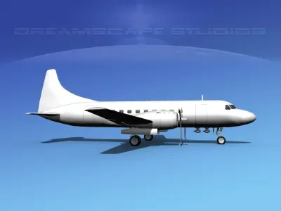 Convair CV-340 Unmarked 2 3D model