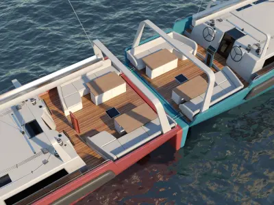 Charter sail ship 3D model