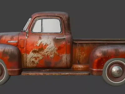 Vintage Rusty Pickup Truck 3D Model 3D model 25