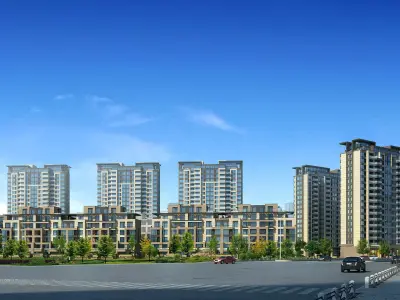 3Dmax fashion city commercial square building 332 3D model