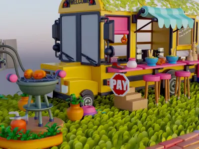 Food Bus 3D model