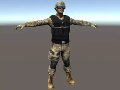 Soldier - Game Ready and Rigged Low-poly 3D model