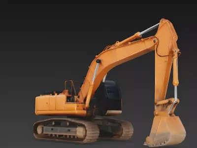 Realistic Heavy Excavator 3D Model Low-poly 3D model