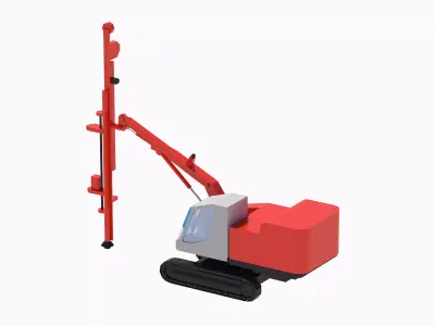 Drill Rig Construction DX800 Simplified Low-poly 3D model