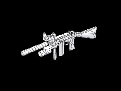 Scorpion vz61 SMG Low-poly 3D model