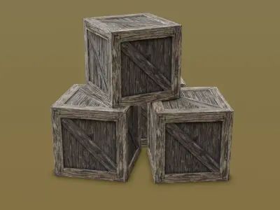 Wooden Box - Game Ready Low Poly PBR - 3D Model Low-poly 3D model