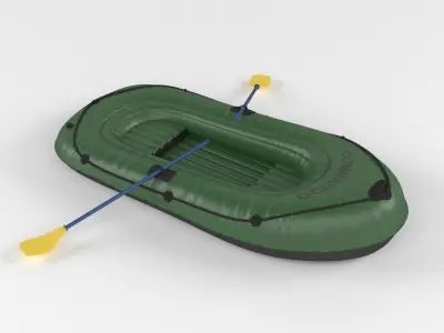 Inflatable fishing boat 3D model by javidan