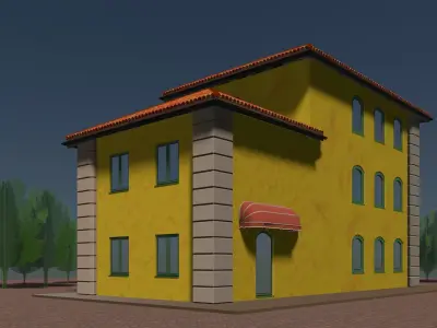 Retro building 2345 3D model