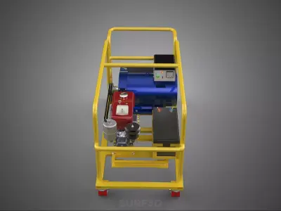BACKUP DIESEL ENGINE POWER GENERATOR SET GENSET DYNAMO MOTOR AC 3D model