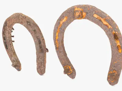 Old Rusty Horseshoes Low-poly 3D model