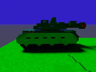 Voxel tank Low-poly 3D model