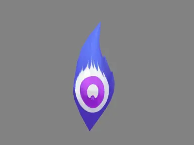 A peacock feather Low-poly 3D model