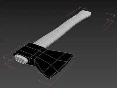 Wooden Axe Hatchet Tool  Medium-poly Free 3D model