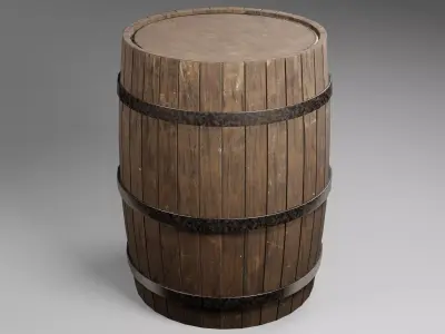 Wood Barrel Free low-poly 3D model purchase