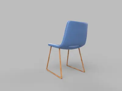 chair with wooden legs Low-poly 3D model