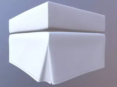 Ottoman Seat Sofa Low-poly 3D model