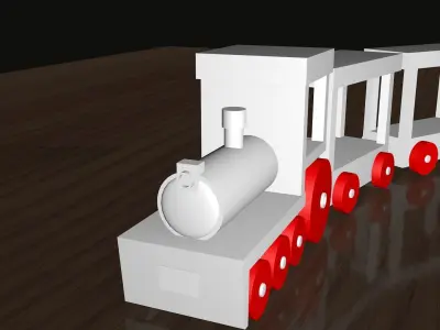 Toy Train 3d Modeling Low-poly 3D model