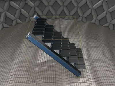 Sci-Fi Stairs - 15 - Blue Version  Low-poly 3D model