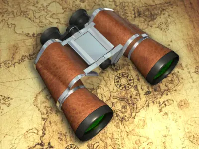 Realistic binoculars   telescope restoring ancient ways 3D model