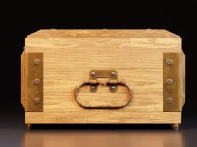 Wooden Storage Chest 3D model