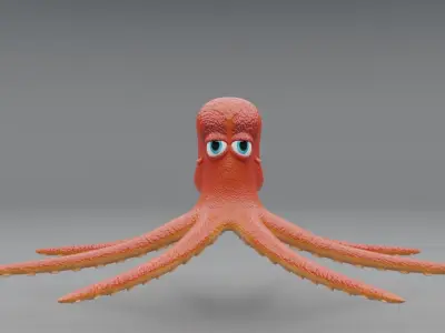 3D Octopus Cartoon Character 3D model