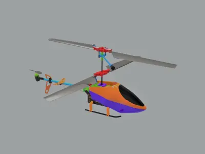 Rc Helicopter Low-poly 3D model purchase