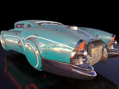 Futuristic flying car 3D model