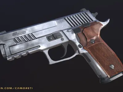 Sig Sauer P229 ASE 9mm Pistol Low-poly 3D model
