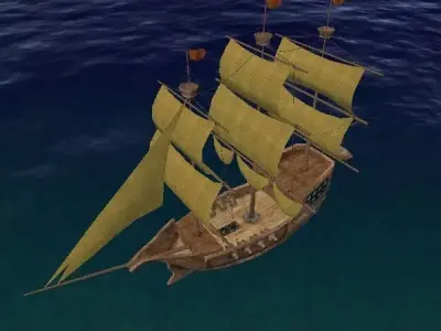 Pirate Ship 5 Low-poly 3D model