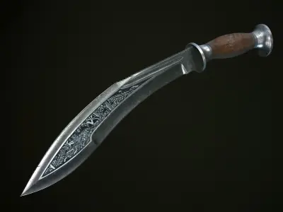 Kukri sword Low-poly 3D model