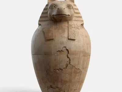 Ancient Egyptian Canopic Jar 3D Prop Analysis 3D model purchase