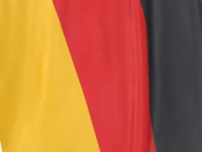 Germany Cloth Flag Wall Mount Animated 3D model