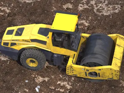 BOMAG BW226 DH5 Single Drum Compactor Dirty 3D model