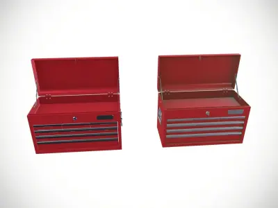 Metal Tool Chest Low-poly 3D model