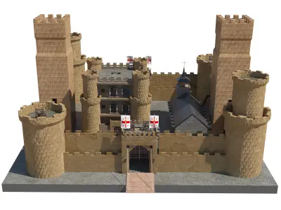 castle of the crusades Low-poly 3D model