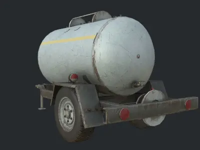 Pbr Small Semitrailer Tanker - Tank  Low-poly 3D model