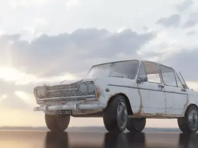 Game Ready Old Vintage Car Low-poly 3D model