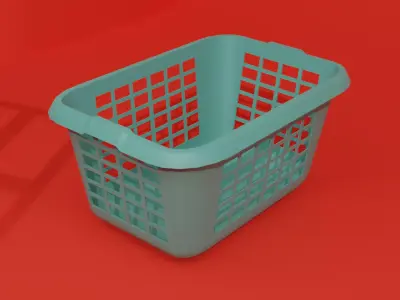 Laundry Basket  Low-poly 3D model