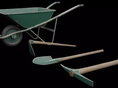 Excavation Tools Low-poly 3D model